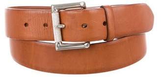 Ralph Lauren Silver-Tone Leather Belt