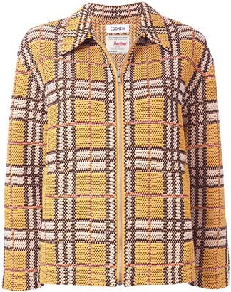 Coohem Zipped Tartan Tweed Jacket