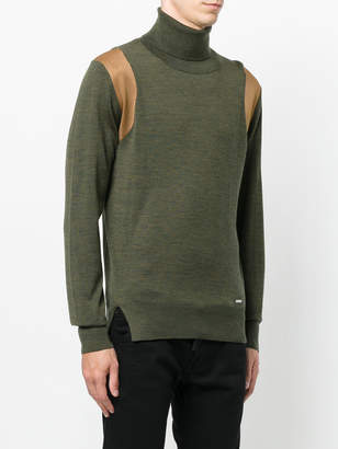 DSQUARED2 panelled turtle neck sweater