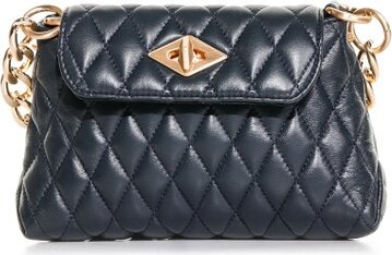 Navy Quilted Chain Bag