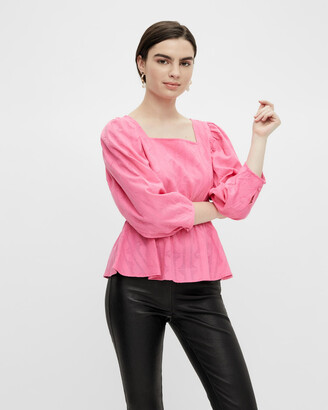 Y.A.S Women's Pink Shirts & Blouses - Katti 3-4 Top - Size One Size, S at The Iconic