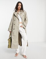 Thumbnail for your product : Weekday Travis trench coat in beige