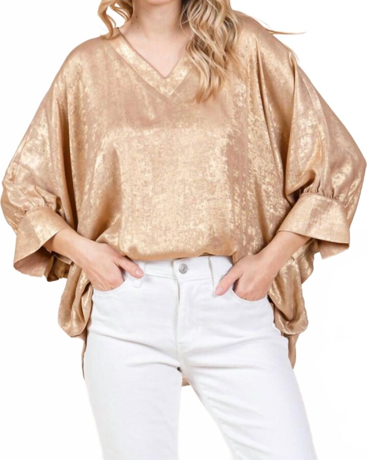 Jodifl Golden V-Neck Top