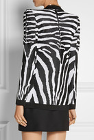 Thumbnail for your product : Balmain Zebra-patterned jacquard-knit cardigan