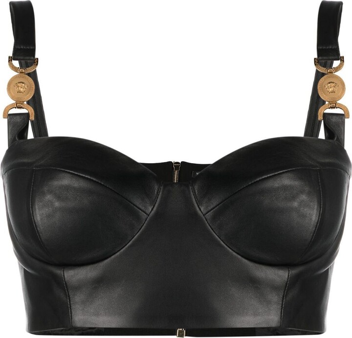 LBLC The Label Benny Faux Leather Bustier in Black