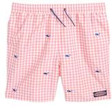 Thumbnail for your product : Vineyard Vines Embroidered Micro Gingham Check Swim Trunks