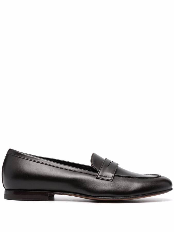 Scarosso Valeria leather penny loafers - ShopStyle