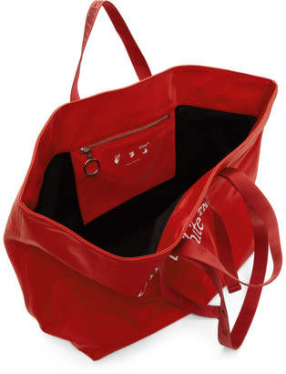 Off-White Red Nylon Commercial Tote