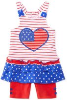 Thumbnail for your product : Nannette 2-Pc. Hearts and Stripes Cotton Top and Shorts Set, Baby Girls (0-24 months)