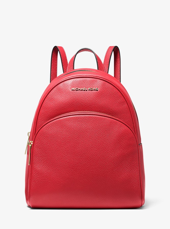 michael kors red leather backpack
