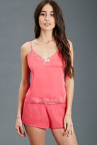 Thumbnail for your product : Forever 21 Lace-Trimmed Satin PJ Set