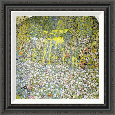 Vault W Artwork 'Garden Landscape With Hilltop 1916' by Gustav Klimt Framed Painting Print