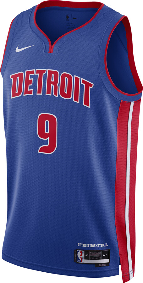 Detroit Pistons Shirt Adult Large Blue NBA Basketball Short Sleeve