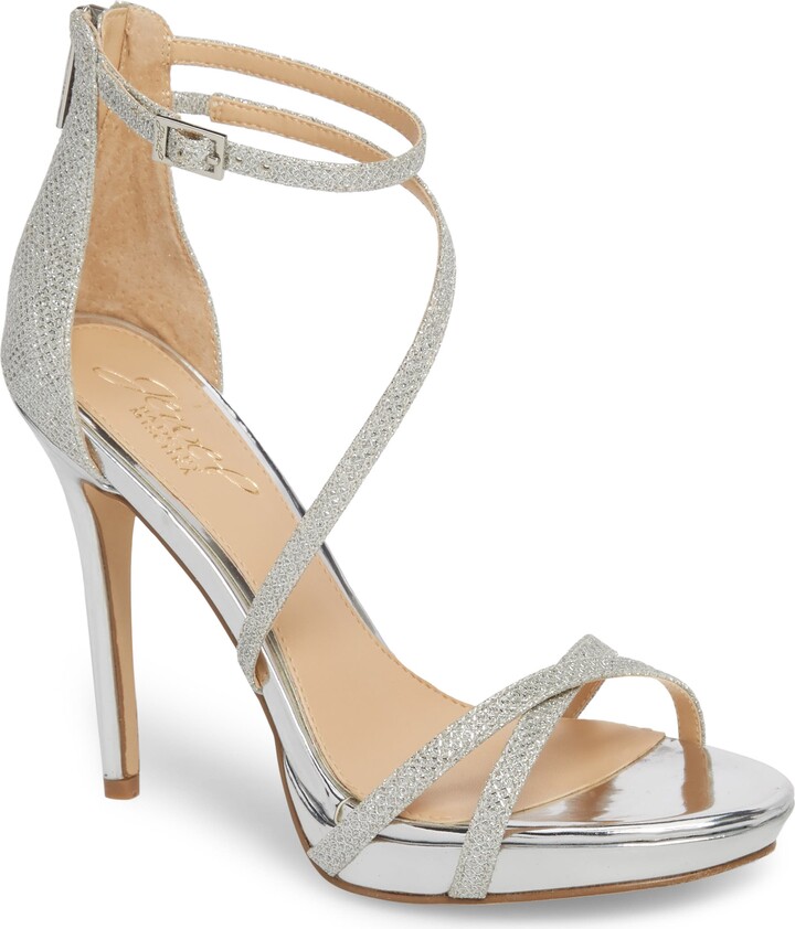 silver strappy stilettos