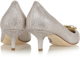 Thumbnail for your product : Brian Atwood Jael crystal-embellished lamé pumps