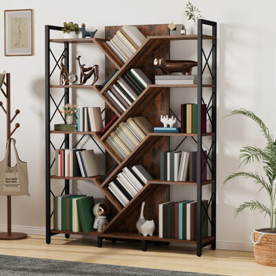 Trent Austin Design Mong 70" H x 55"W Display Shelves Wood Etagere Bookcase