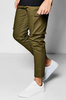 Thumbnail for your product : boohoo Cropped Slim Fit Cargo Trouser
