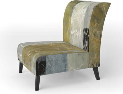 East Urban Home Multicolor Twin City - Glam Upholstered Slipper Chair