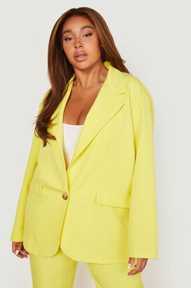 bright yellow blazer womens
