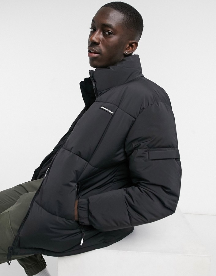 Bershka padded puffer jacket in black - ShopStyle