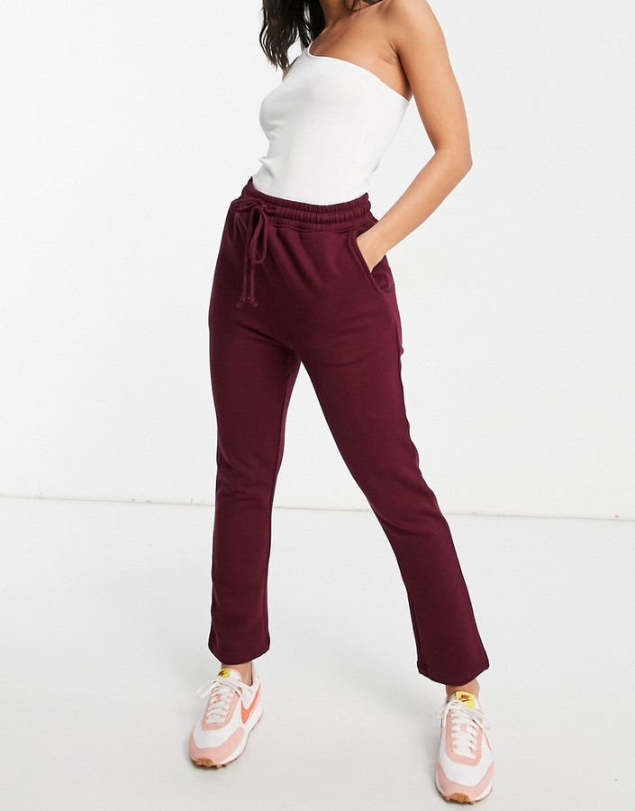 Burgundy sweatpants womens Clearance