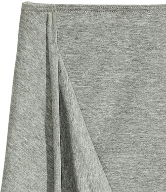 H&M Draped Jersey Skirt - Gray melange - Ladies