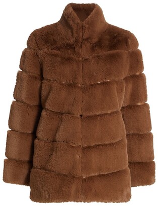 Lamarque Maren Faux Fur Jacket in Braun Damen Bekleidung Jacken Felljacken 