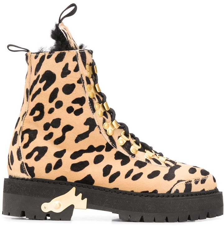 cheetah print combat boots