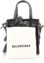 Thumbnail for your product : Balenciaga Bazar Convertible Tote Embroidered Tartan XXS