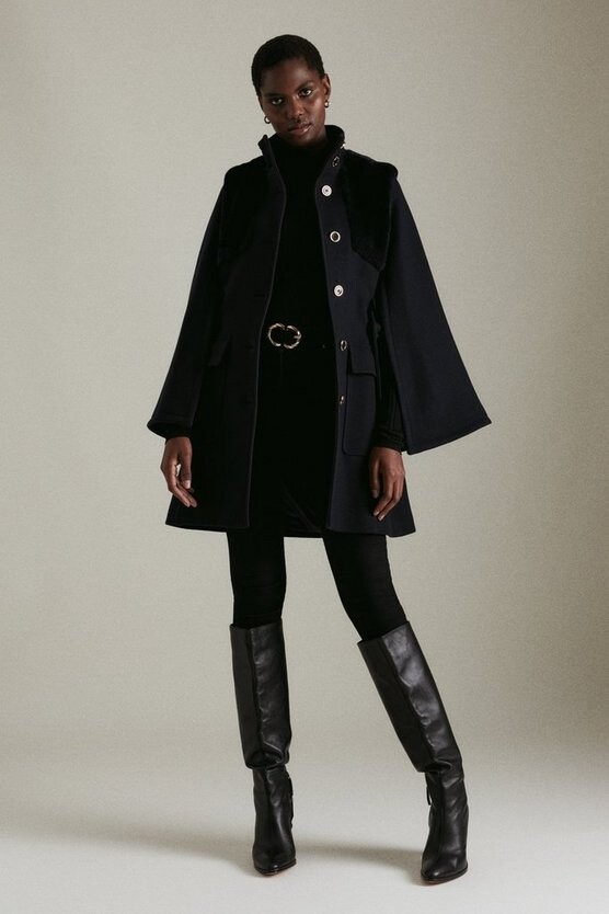 cape wool coat