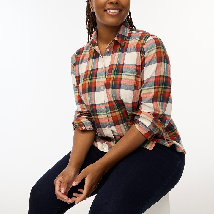 J.Crew Factory Women's Flannel Shirt ShopStyle Tops