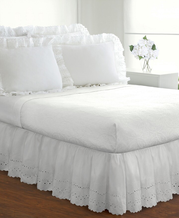 Fresh Ideas Ruffled Eyelet 14" Drop Bedskirt, Twin