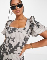 Thumbnail for your product : Jaded London Bleached Pinstripe Milkmaid Dress