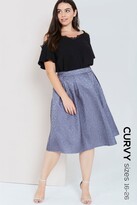 Thumbnail for your product : Girls On Film Grey Jacquard Full Midi Skirt