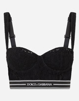 Thumbnail for your product : Dolce & Gabbana Lace balconette bralet top with branded band