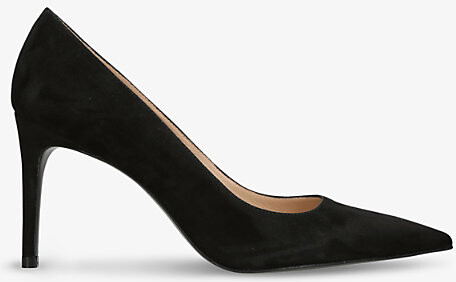 Stuart Weitzman Womens Black Stuart Power 85 Pointed-Toe Suede Pumps Eur 41 / 8 Uk Women