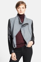 Thumbnail for your product : Vince Bouclé Scuba Jacket with Leather Sleeves