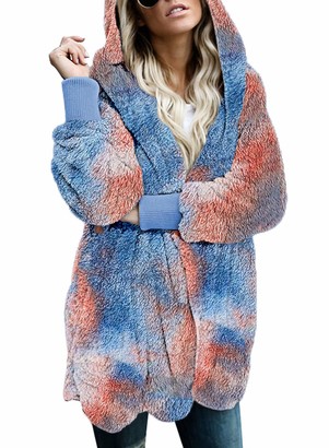 Lazzboy Coat Jacket Womens Sherpa Fluffy Fleece Lined Ladies Zip Warm Hoodie Size 8-22 Oversized Plus Size 