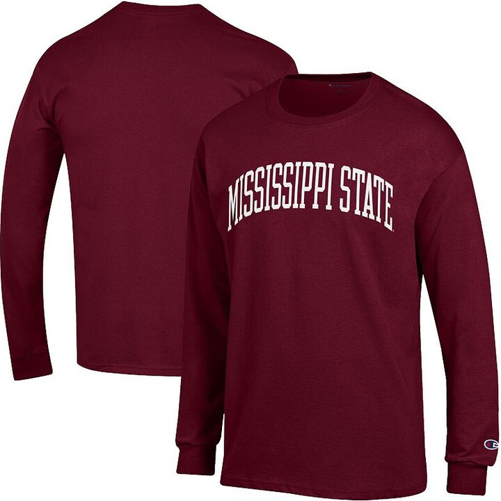 Men's Champion Maroon Mississippi State Bulldogs Basic Arch Long Sleeve T-Shirt