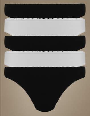 Marks and Spencer 5 Pack Cotton Rich Low Rise Thongs