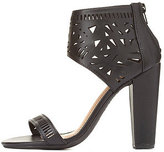 Thumbnail for your product : Bamboo Laser Cut-Out Ankle Cuff Heels