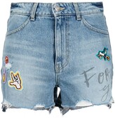 Thumbnail for your product : Sjyp Patch Denim Shorts