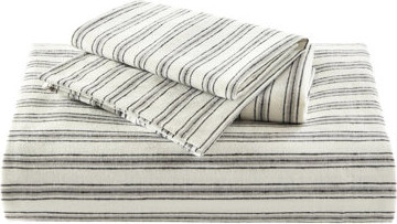 fengshu 3 Pcs Duvet, Linen - Cotton Rayon Material, Soft And Breathable Feel, All Season Comfort, Corner Ties Natural Blend, Comfortable Touch, Classic Stripe