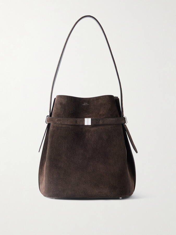 Totême Belted Suede Tote - Brown