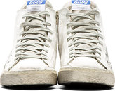Thumbnail for your product : Golden Goose White & Grey Distressed Leather Francy Sneakers