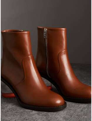 Burberry Two-tone Leather Block-heel Boots