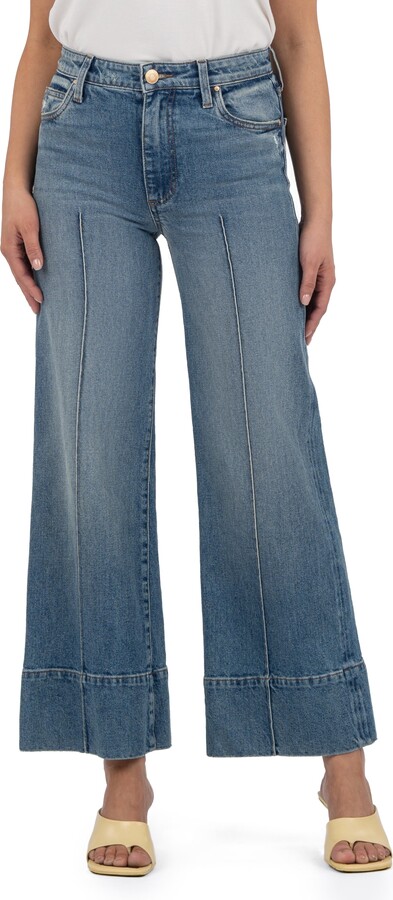 KUT from the Kloth Meg Seamed High Waist Ankle Wide Leg Jeans