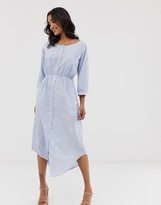 Thumbnail for your product : Y.A.S crew neck chambray maxi shirt dress