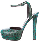 Thumbnail for your product : Gucci Snakeskin Platform Sandals