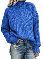 Thumbnail for your product : Dokotoo Women's Casual Jumper Mock Neck Long Sleeve Solid Color Jumper Sweater Pullover Knitted Tops Green
